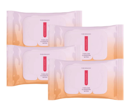 Cleanse with Benefits - Intimate Tingling Wipes - 4 Pack - Buy 3 get 1 FREE!